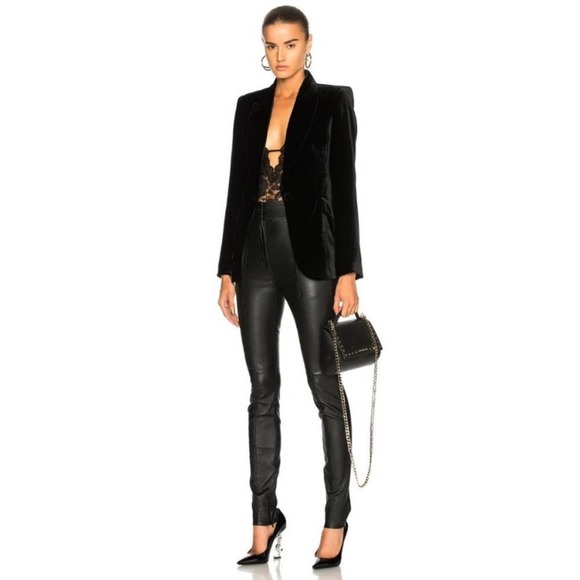 L'AGENCE Jackets & Blazers - L’AGENCE Chamberlain Velvet Blazer Black Silk 2